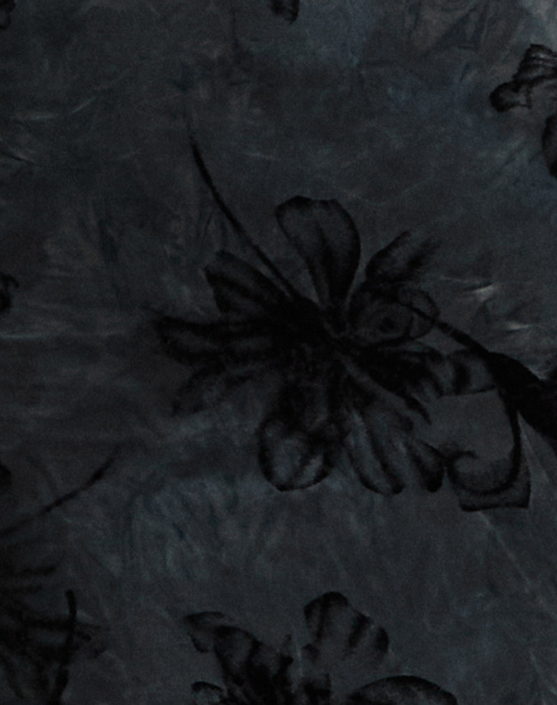 Rikaya Maxi Dress in Burn Velvet Grey