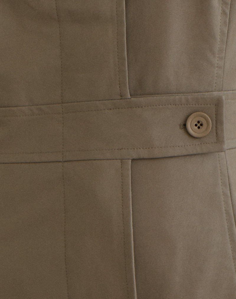 Riku Coat in PU Mushroom