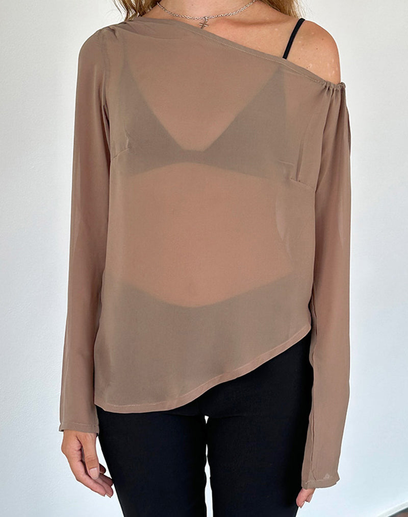 Riot Top in Chiffon Light Brown