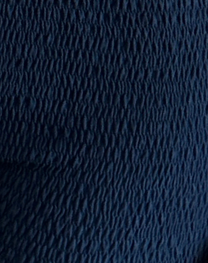 Ritala Shirred Micro Shorts in Navy