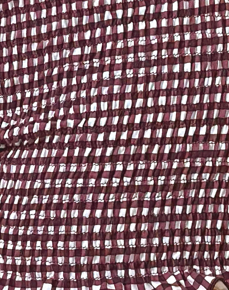 Ritala Short in Mini Gingham Wine
