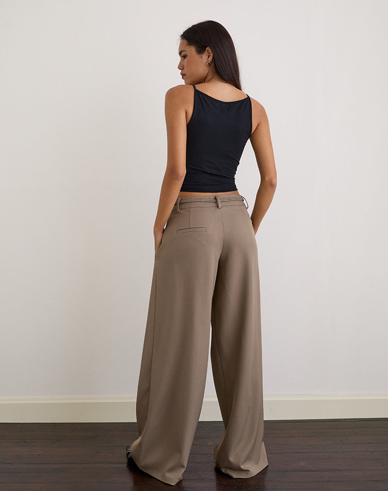 Rivela Tie Waist Trouser in Taupe
