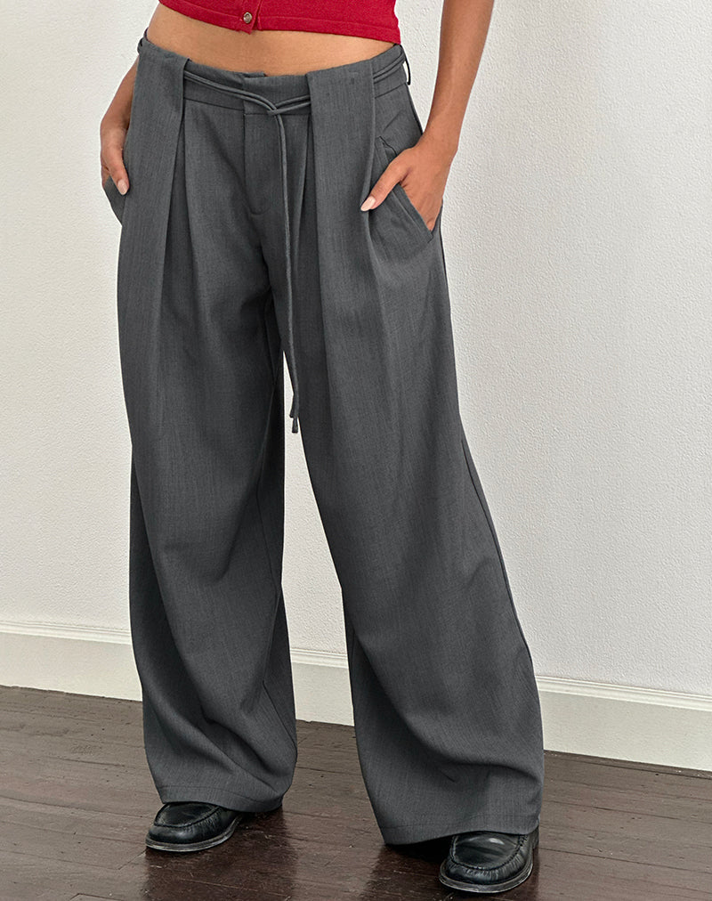 Rivela Tie Waist Trouser in Grey
