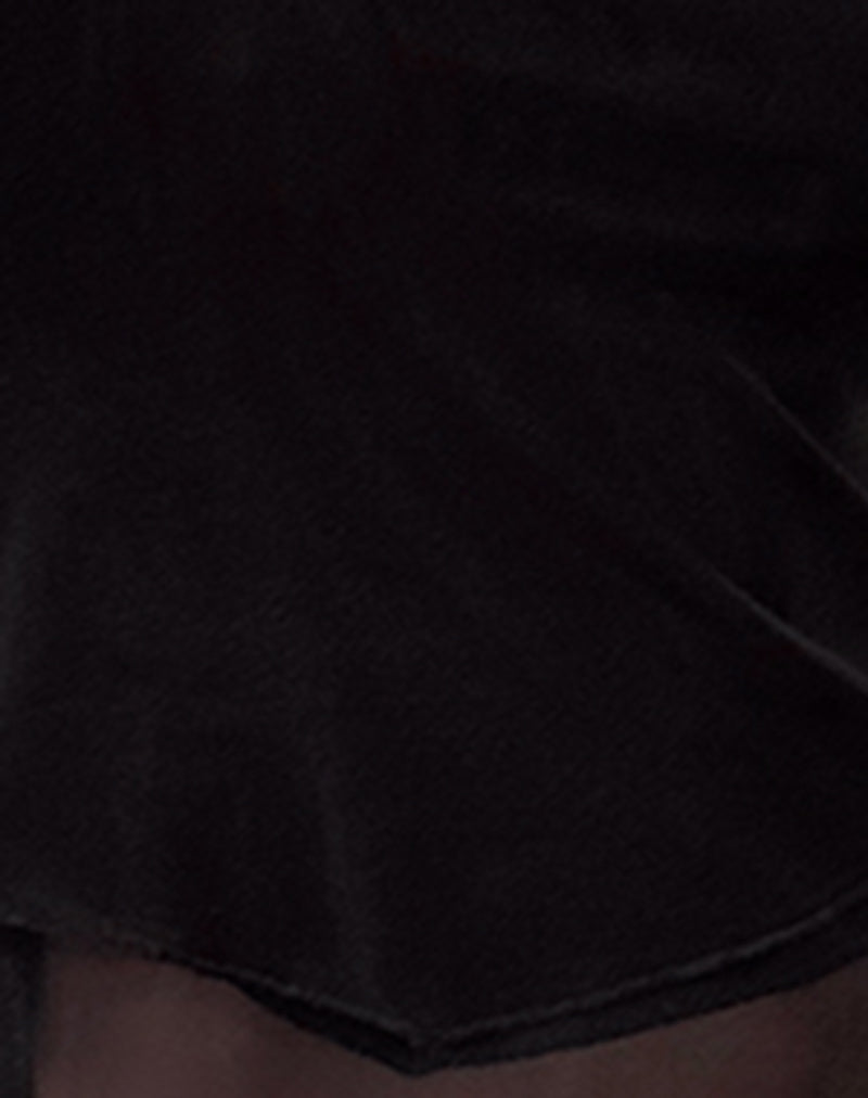 Rochie Asymmetric Top in Mesh Black