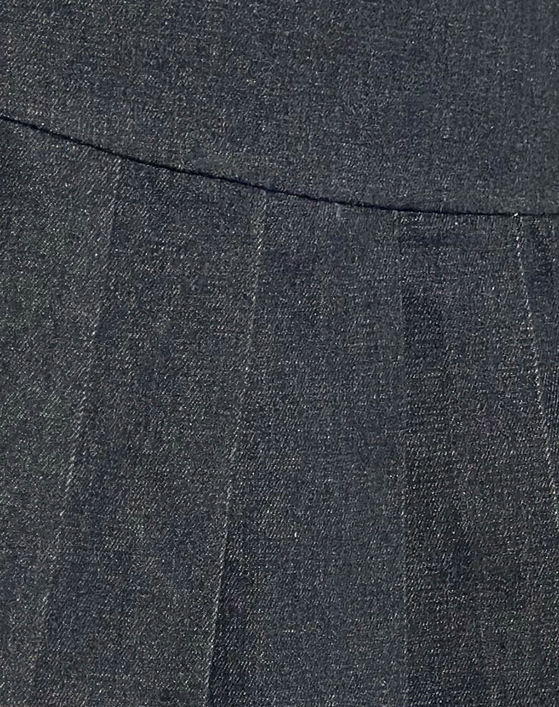 Casna Pleated Mini Skirt in Chambray Indigo