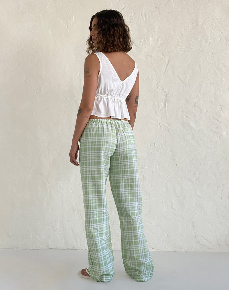 Lirura Trouser in Table Cloth Neo Mint