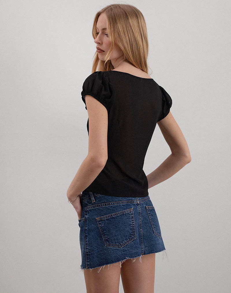 Rolina Blouse in Chiffon Black