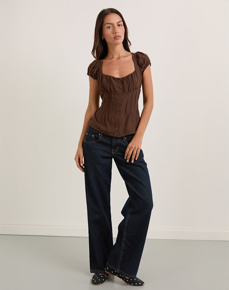 Rolina Blouse in Chiffon Brown