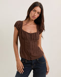 Rolina Blouse in Chiffon Brown