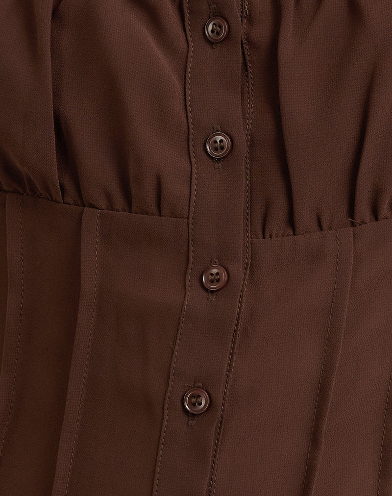 Rolina Blouse in Chiffon Brown