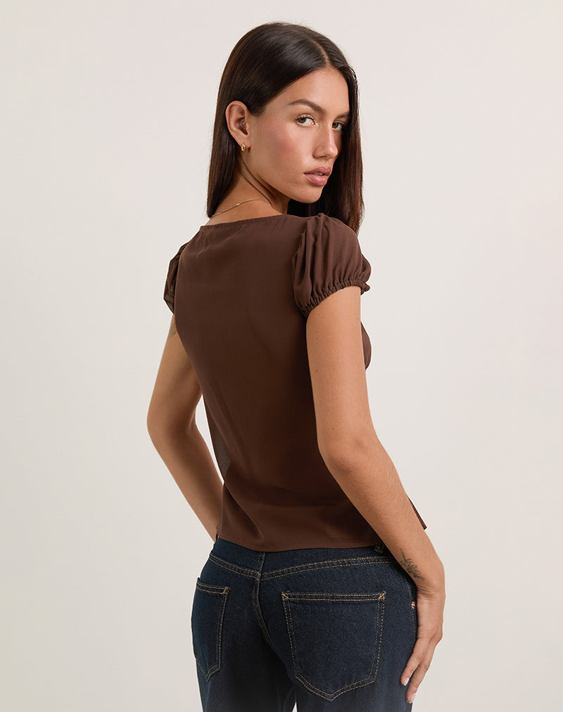 Rolina Blouse in Chiffon Brown