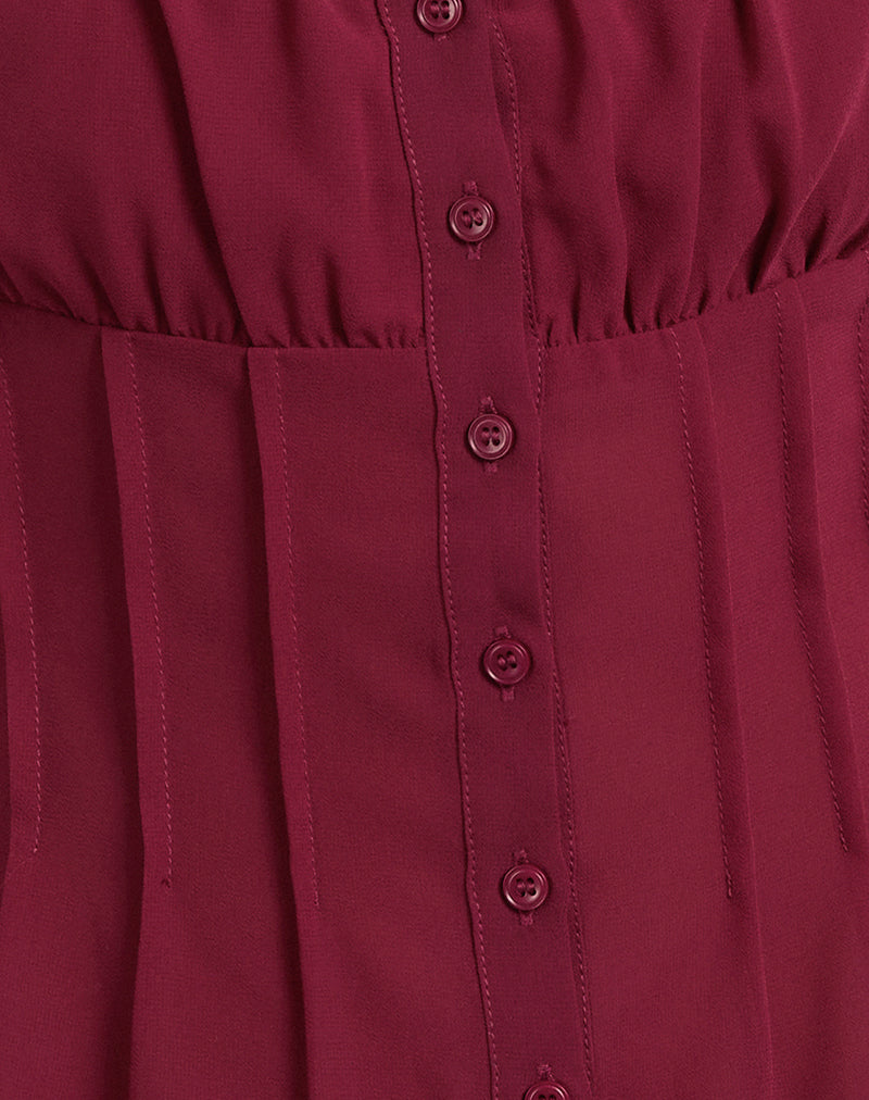 Rolina Blouse in Chiffon Burgundy