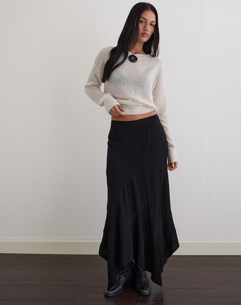 Rombe Maxi Skirt in Black