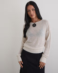 Dorina Long Sleeve Top in Knit Ecru