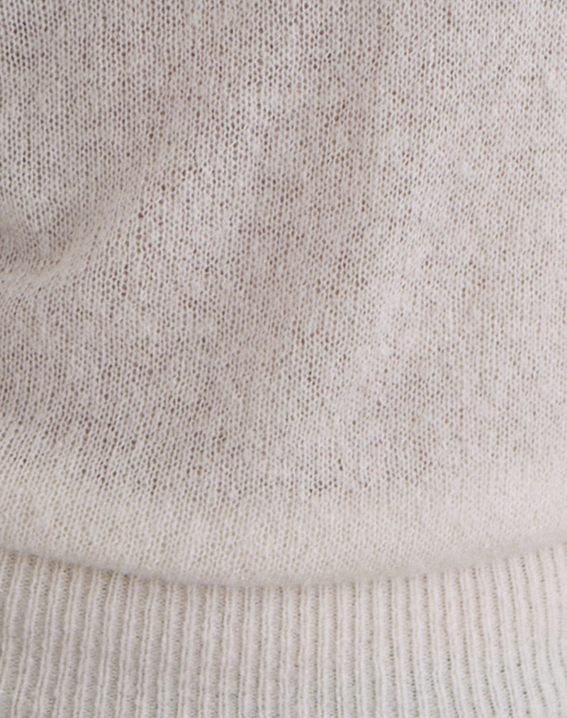 Dorina Long Sleeve Top in Knit Ecru