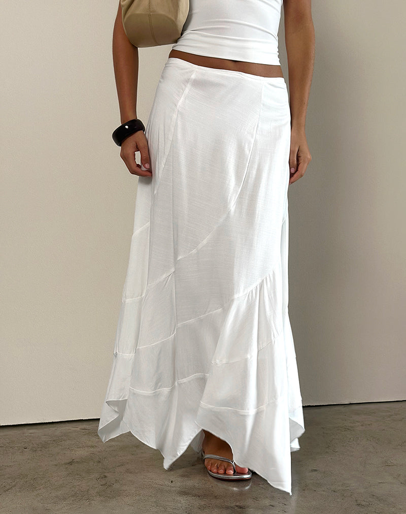 Rombe Seamed Fairy Maxi Skirt in Ivory