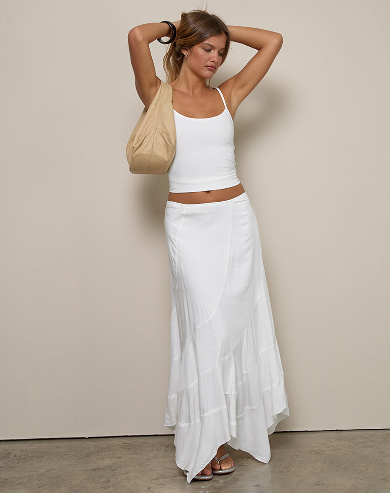 Rombe Seamed Fairy Maxi Skirt in Ivory