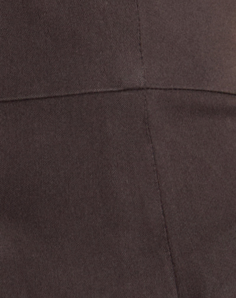 Ronin Top in Lace Trim Tailoring Brown