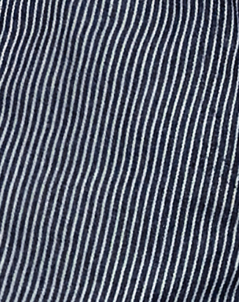 Roomy Extra Wide Low Rise Jeans in Pinstripe Indigo Wash