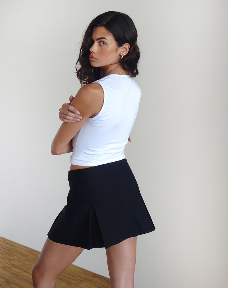 Ropita Mini Skirt in Black with Ivory Bows