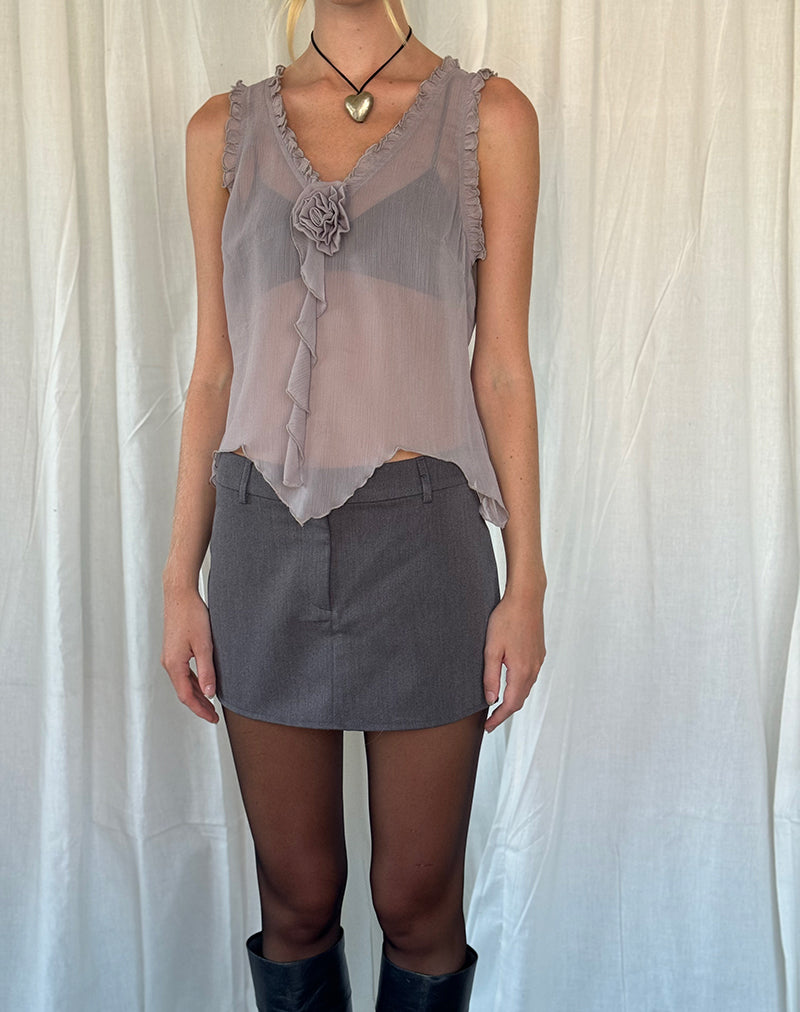 Rosalinda Top in Chiffon Lilac Grey