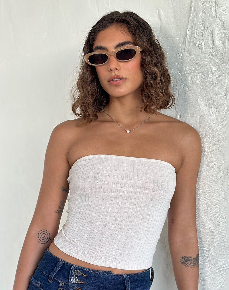 Rotu Rectangle Sunglasses in Opaque Tan