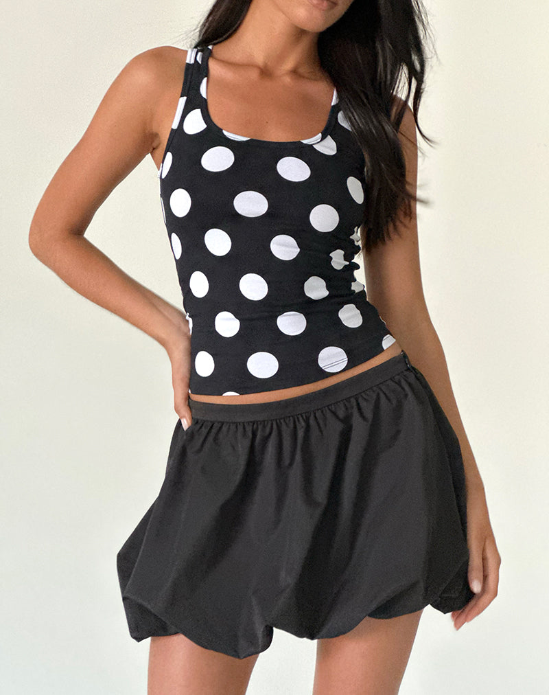 Hojiso Puffball Mini Skirt in Black