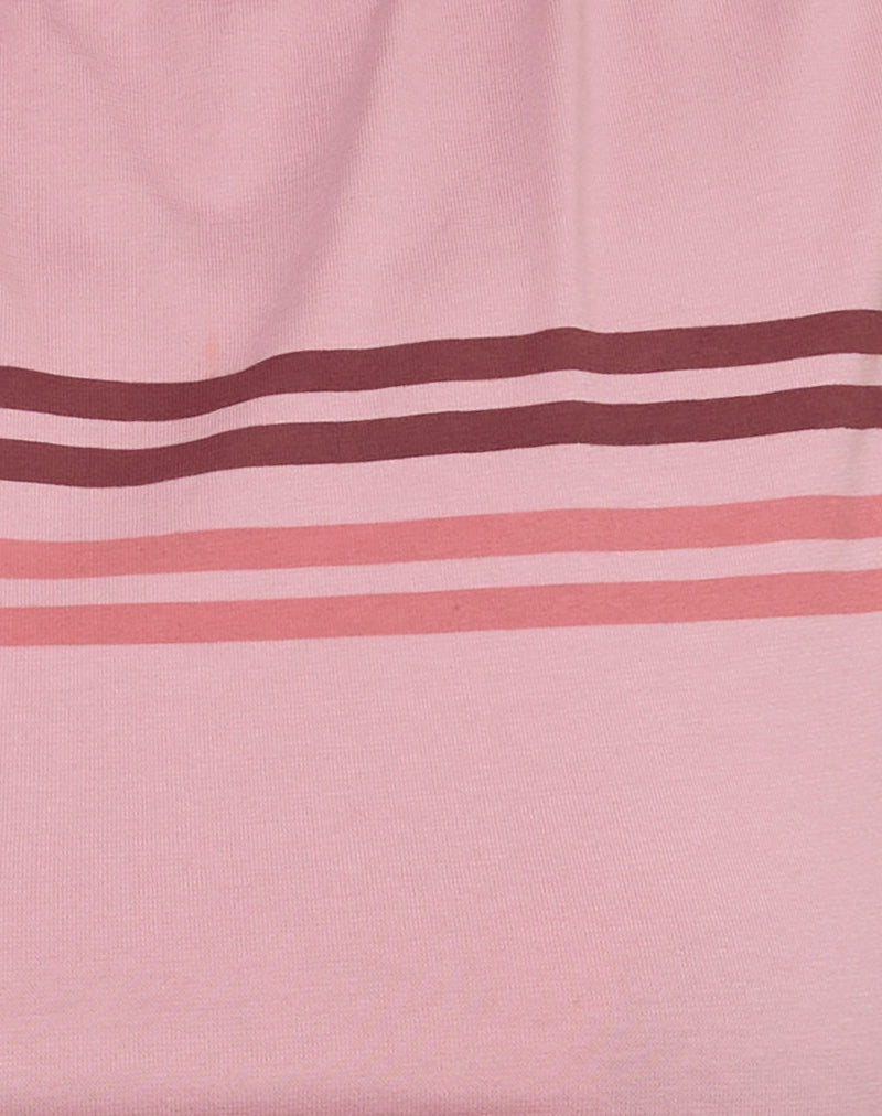 Runaba Backless Tank Top in Ballet Pink Stripe