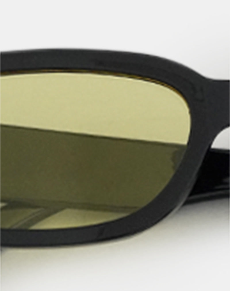 Rustina Sunglasses in Black with Yellow Lenses