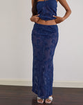 Alphia Maxi Skirt in Sequin Knit Navy