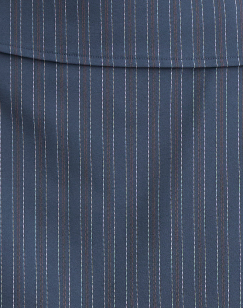 Ryker Skort in Stretch Tailoring Pinstripe Navy