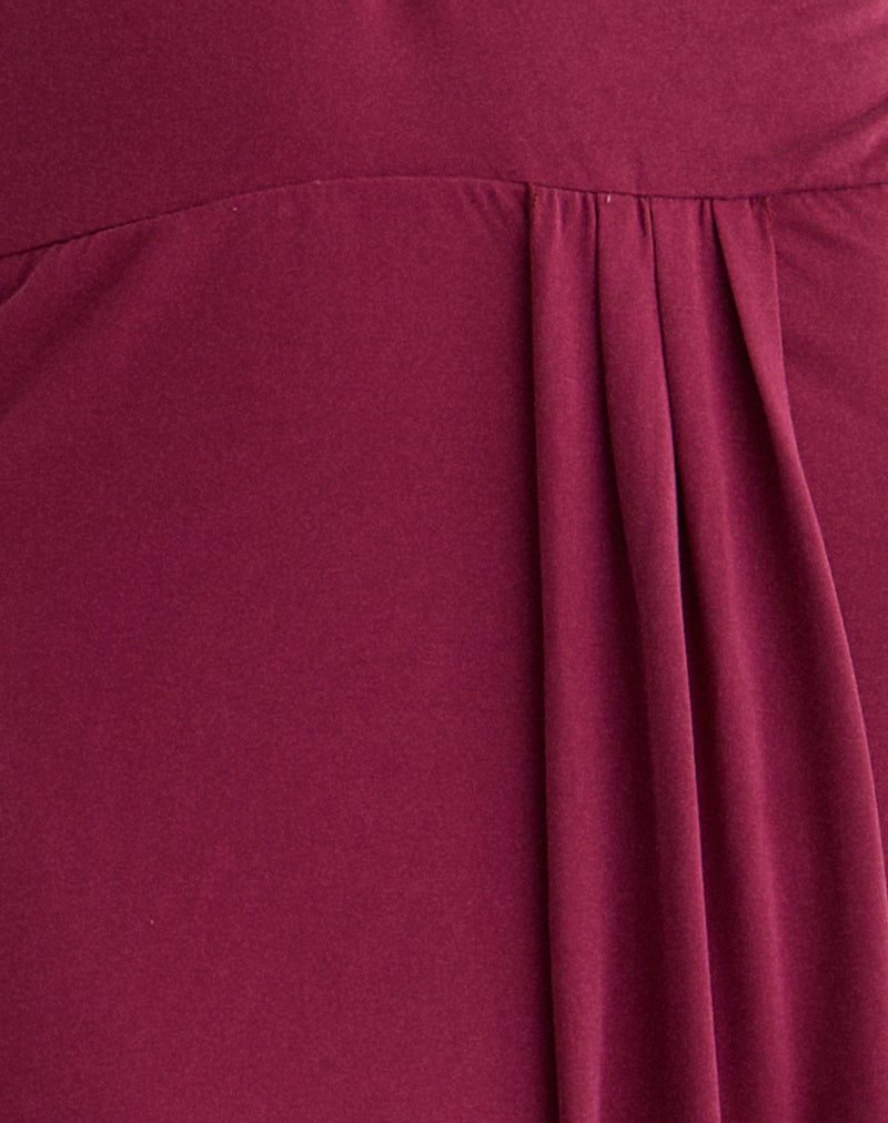 Ryoko Maxi Dress in Cupro Burgundy