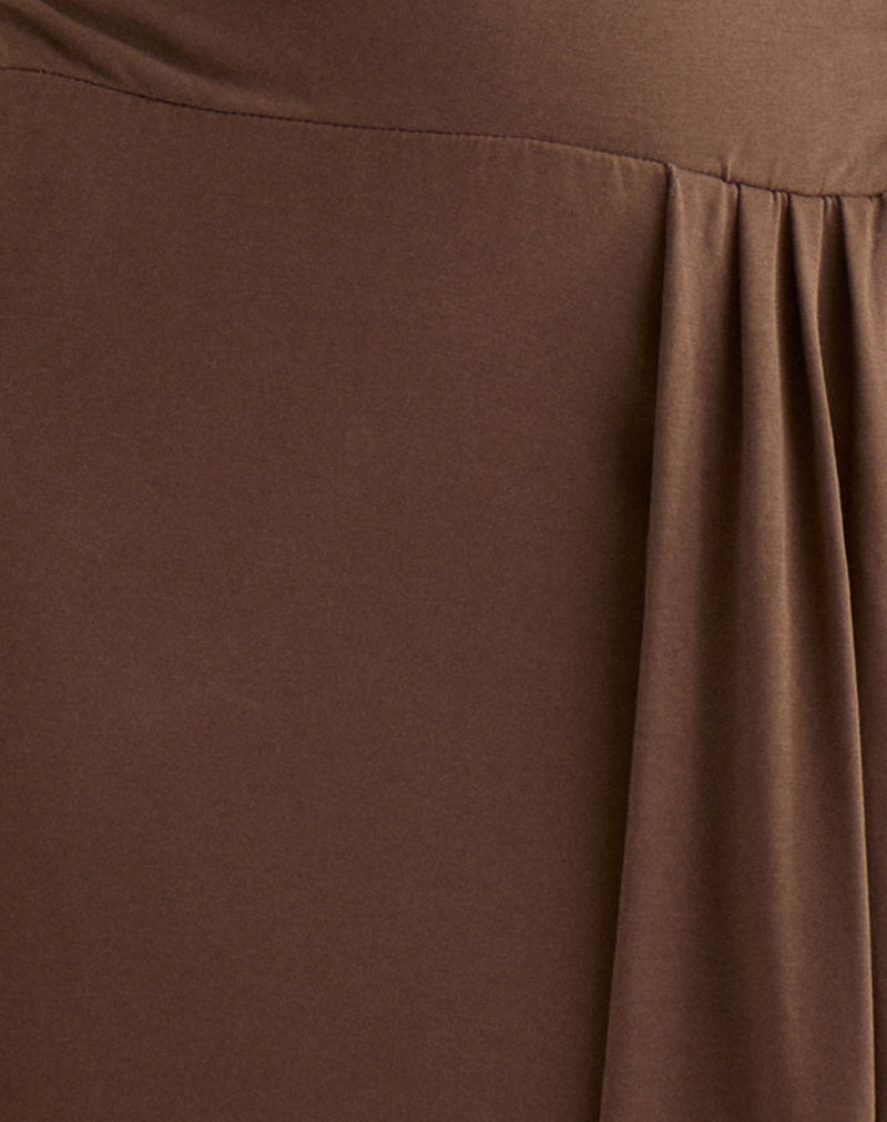 Ryoko Maxi Dress in Cupro Dark Brown