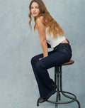 Rigid Low Rise Flare Jeans In Indigo