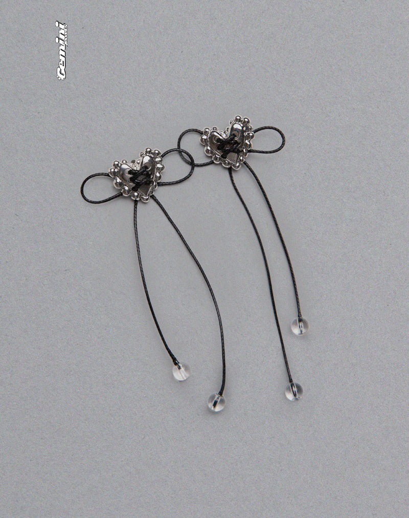 Sadie Bow Earrings in Silver