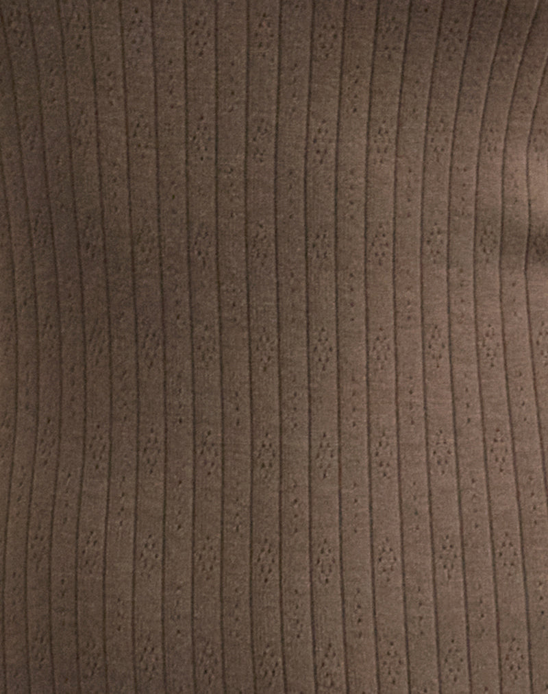 Sajani Top in Pointelle Coffee