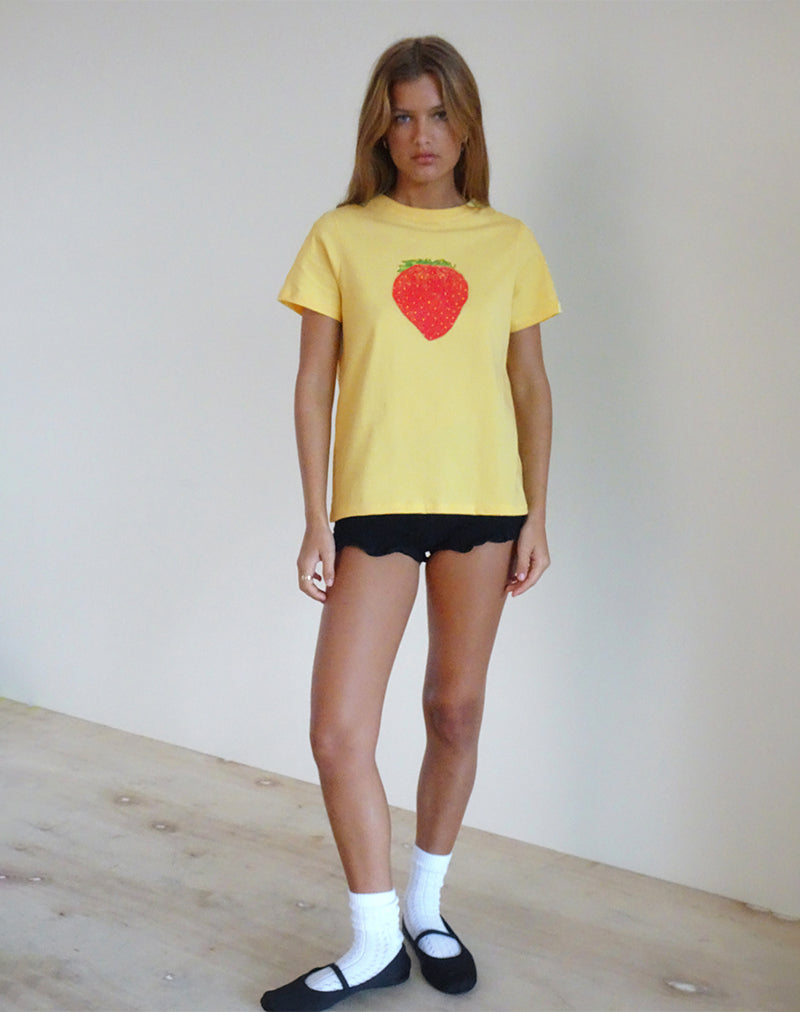Saki Tee in Lemonade Oversized Strawberry