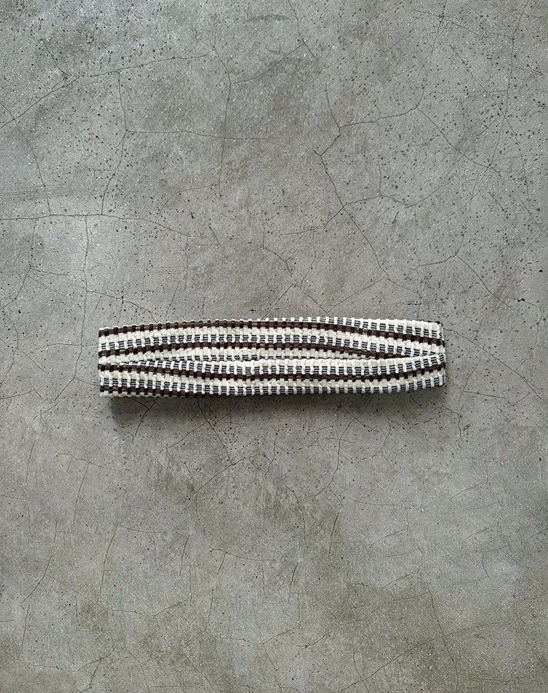 Sala Headband in Brown Stripe Textured Rib