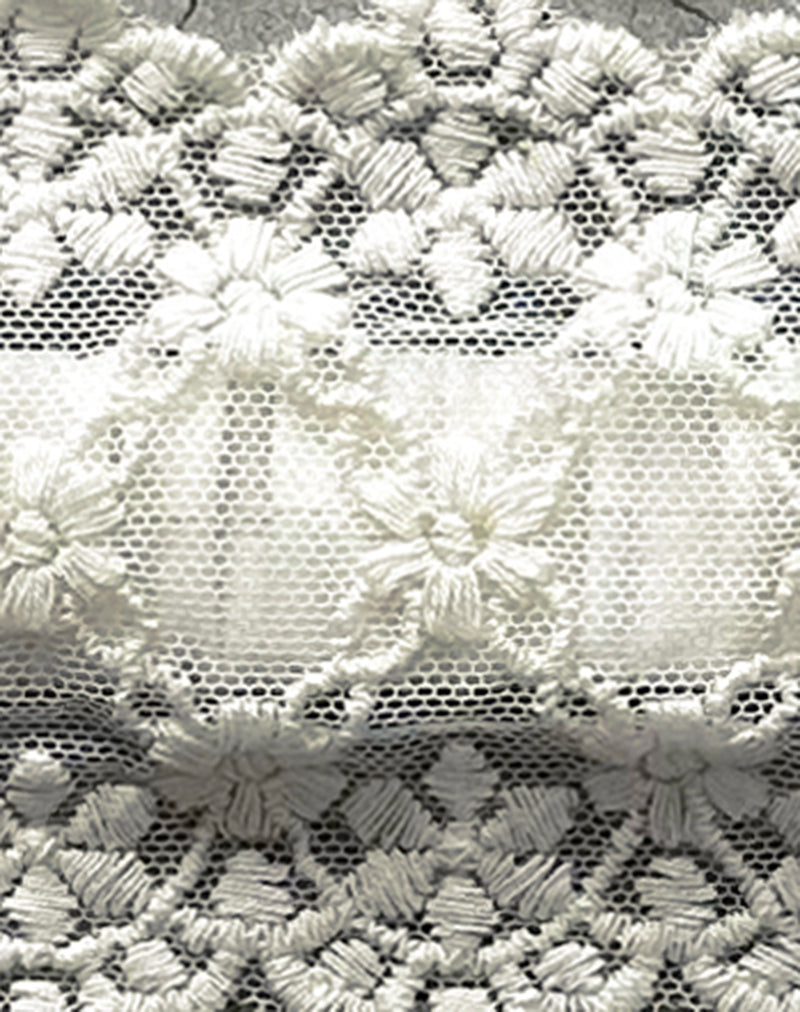 Sala Headband in White with Scalloped Lace