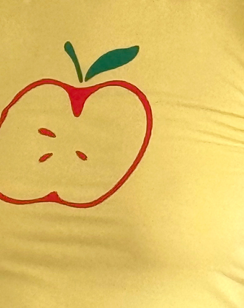 Salida Top in Yellow with Apple Motif