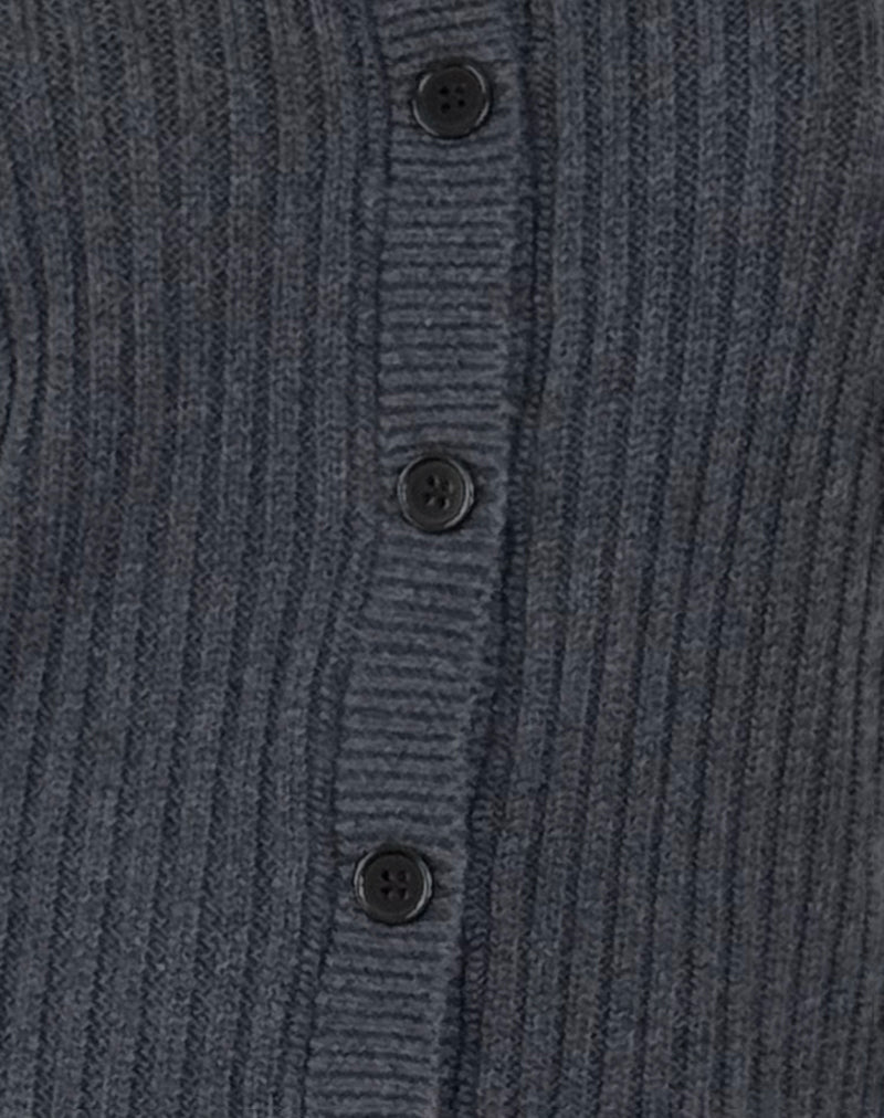 Samaya Knit Cardigan in Dark Charcoal