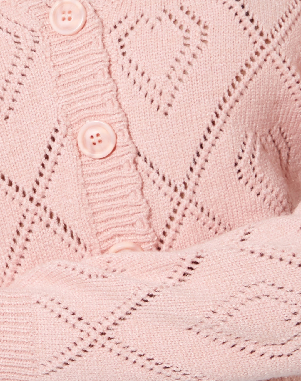 Samo Cardigan in Diamond and Heart Pink