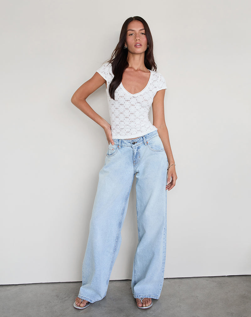 Sanjana Top in Lace Ivory