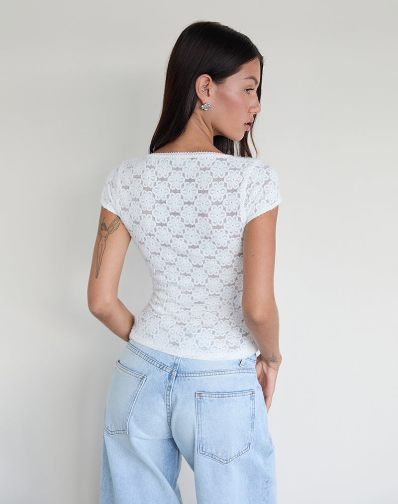 Sanjana Top in Lace Ivory