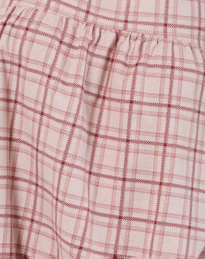 Sanlia Mini Dress in Basic Tartan Pink