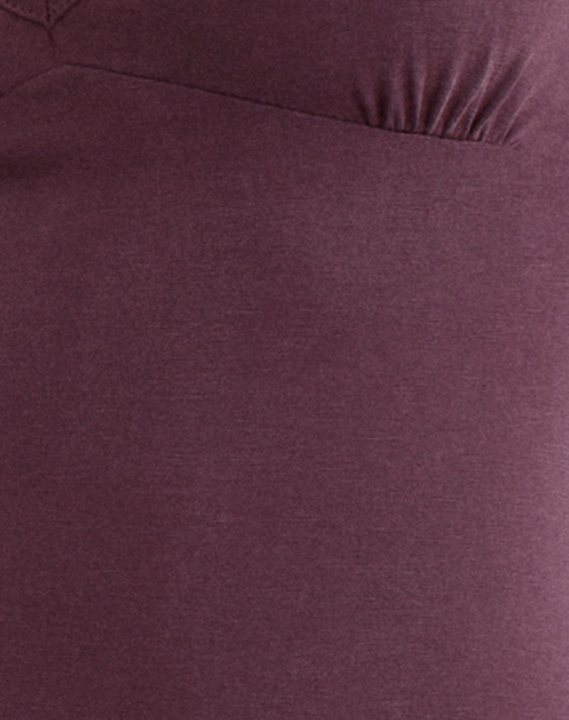 Sanyu Plunge Maxi Dress in Cupro Deep Purple