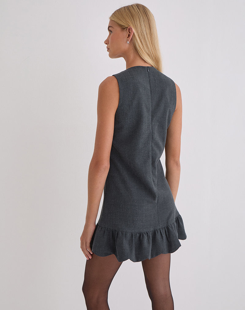 Saraya Mini Dress in Tailoring Grey Blue