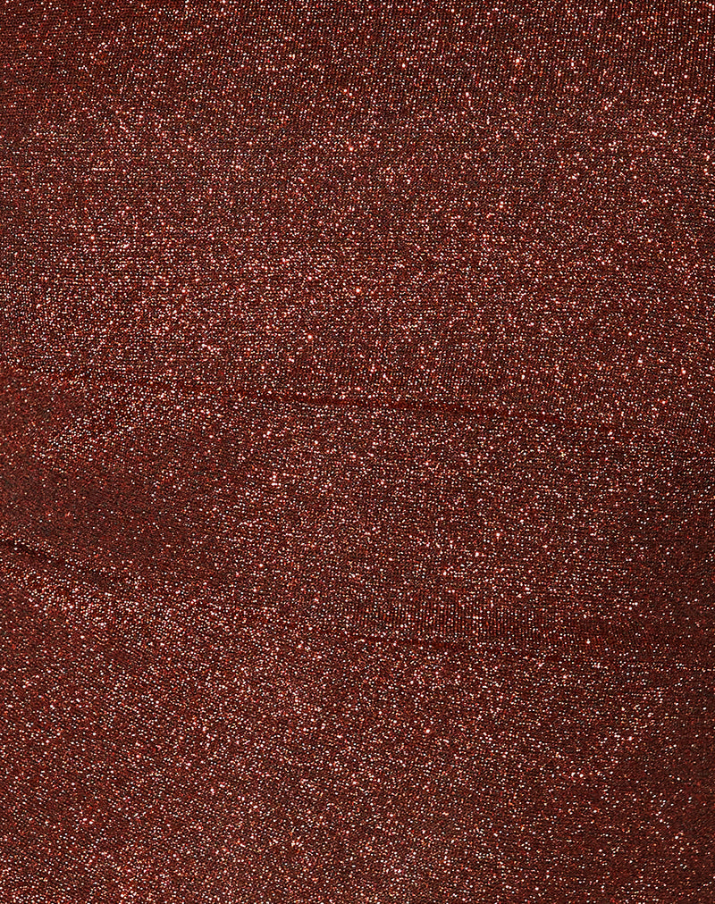 Sarla One Shoulder Top in Jersey Glitter Copper