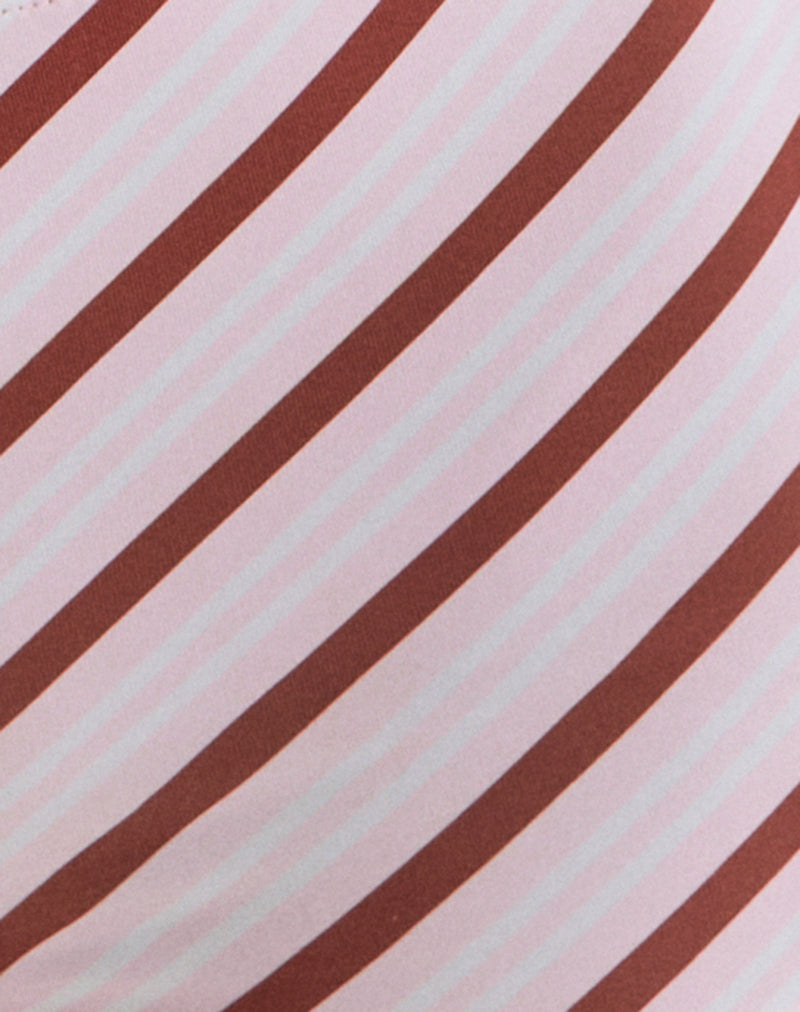 Ciana Hot Pants in Diagonal Stripe Pink