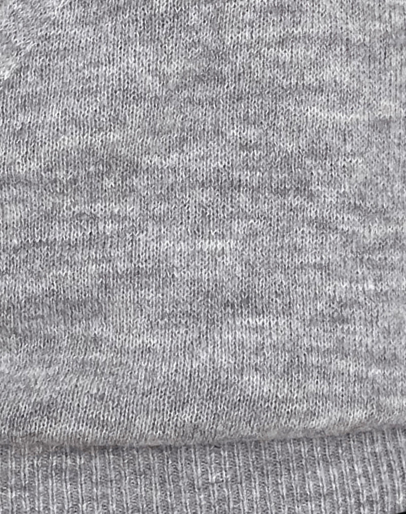 Saroya Plunge Wrap Top in Knit Grey